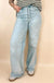 Risen Tummy Control High Rise Wide Cuffed Jeans - LECCE