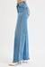 Risen Tummy Control High Rise Wide Leg Knee Distress - LECCE