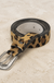Rock On leopard hair-on belt on cream stone