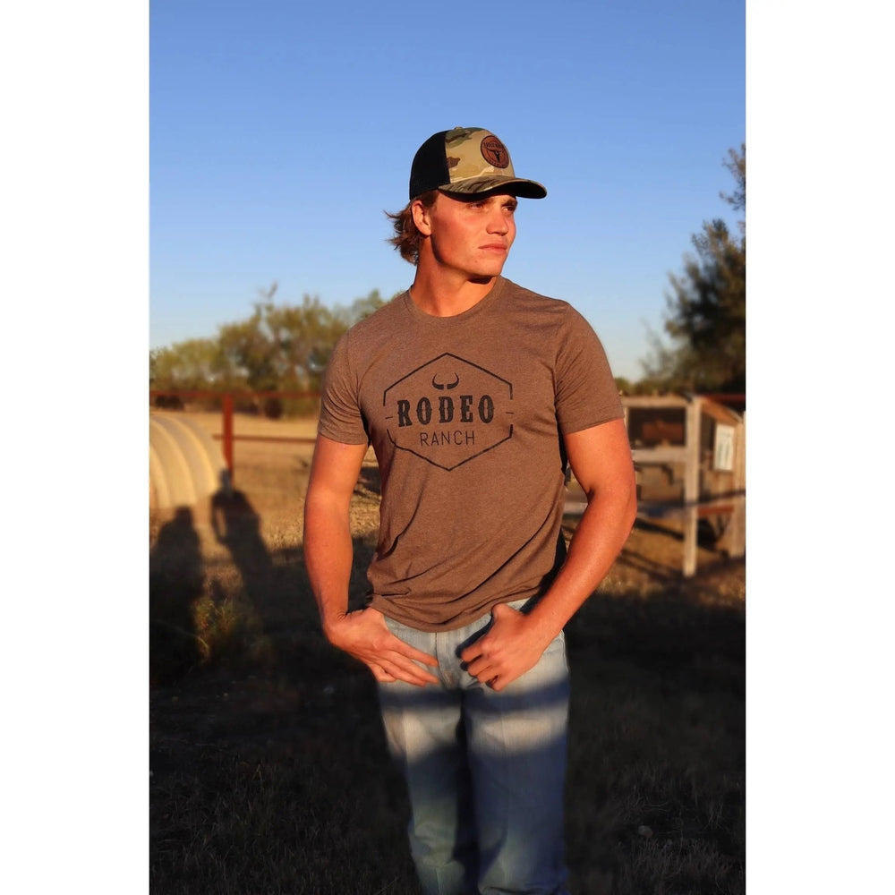 Rodeo Ranch Classic Logo Short Sleeve Shirt - Heather Brown - LECCE