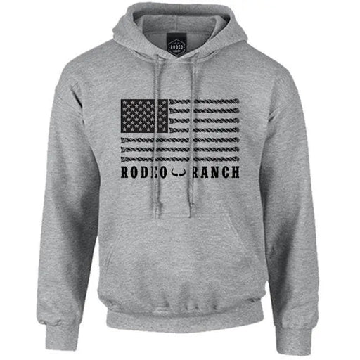 Rodeo Ranch Spur Flag Front Hoodie - Sport Grey - LECCE