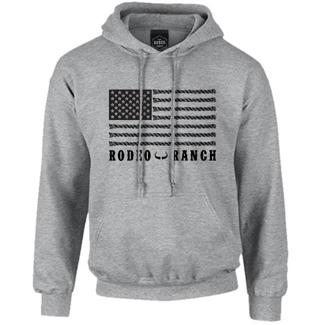 Rodeo Ranch Spur Flag Front Hoodie - Sport Grey - LECCE