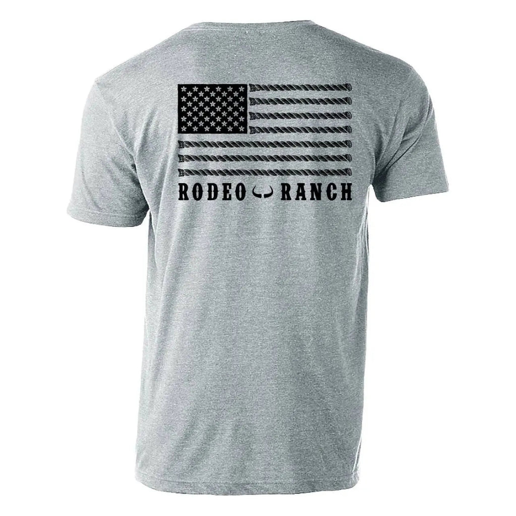 Rodeo Ranch Spur Flag Short Sleeve Shirt - Heather Grey