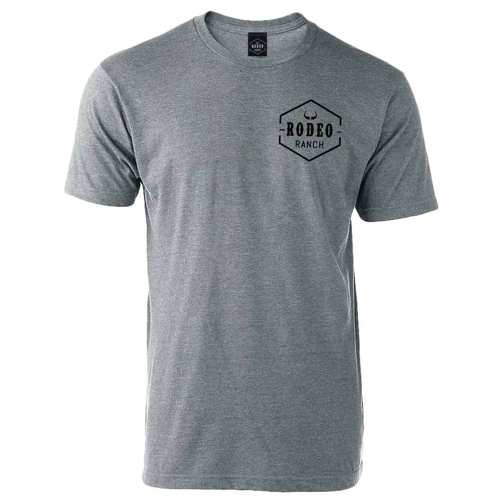Rodeo Ranch Spur Flag Short Sleeve Shirt - Heather Grey - LECCE