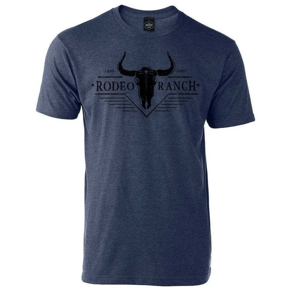 Rodeo Ranch Western Short Sleeve Shirt - Heather Denim - LECCE