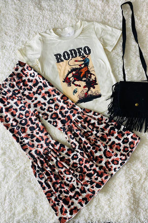 RODEO Riding horse top & leopard bell bottom pants set - LECCE