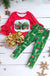 Ruffle Sleeve Top & Green Leggings. - LECCE