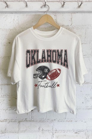 Oklahoma Football Graphic Long Crop Top