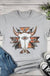 Rustic Aztec Cow Skull T-shirt - LECCE