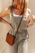 Sage Green Drawstring Buttoned Straps Cropped Overall - LECCE