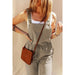 Sage Green Drawstring Buttoned Straps Cropped Overall - LECCE