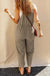 Sage Green Drawstring Buttoned Straps Cropped Overall - LECCE