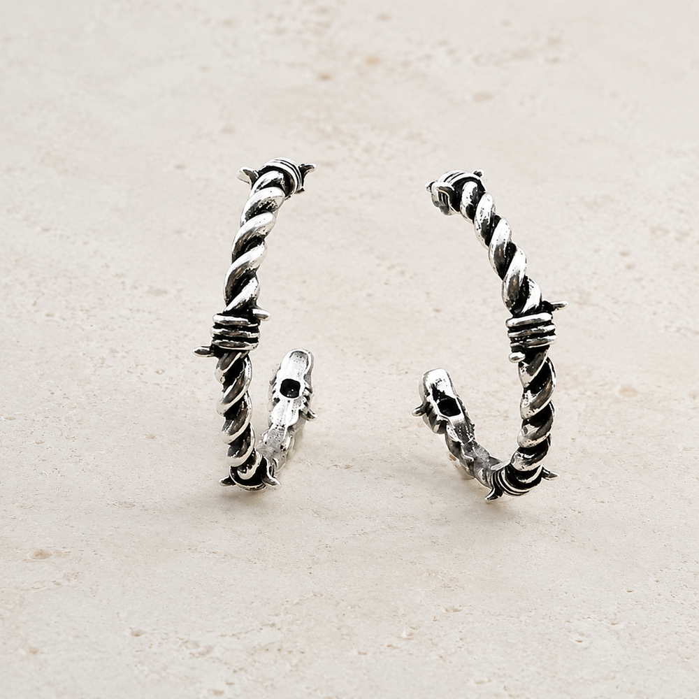 Western Barbed Wire Hoop Earrings