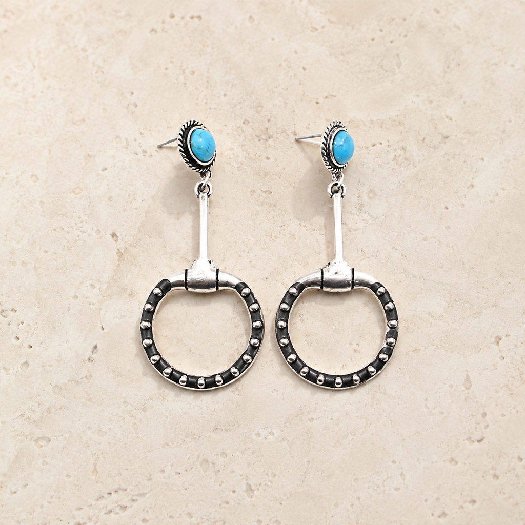 Western Bubble Snaffle Bit Dangle Earrings