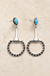 Western Turquoise Snaffle Bit Dangle Earrings