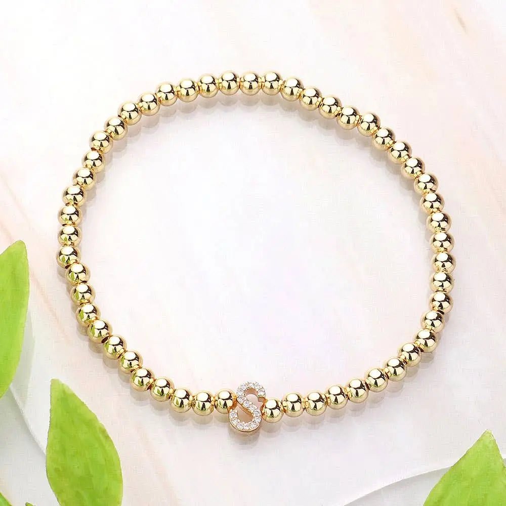 SECRET BOX_ Monogram Initial Stretch Bracelet - LECCE
