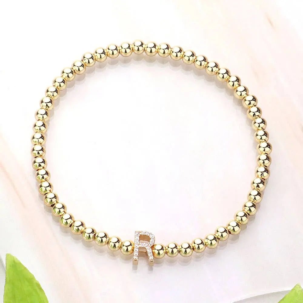 SECRET BOX_ Monogram Initial Stretch Bracelet - LECCE