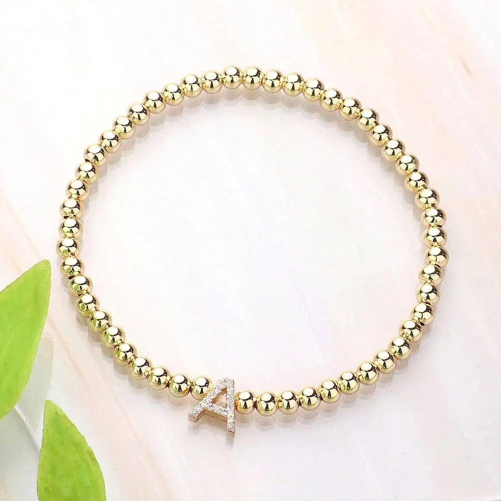 SECRET BOX_ Monogram Initial Stretch Bracelet - LECCE