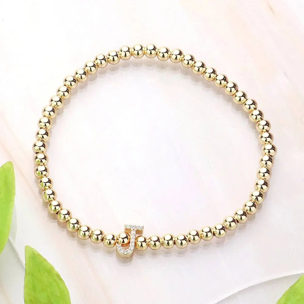 SECRET BOX_ Monogram Initial Stretch Bracelet - LECCE