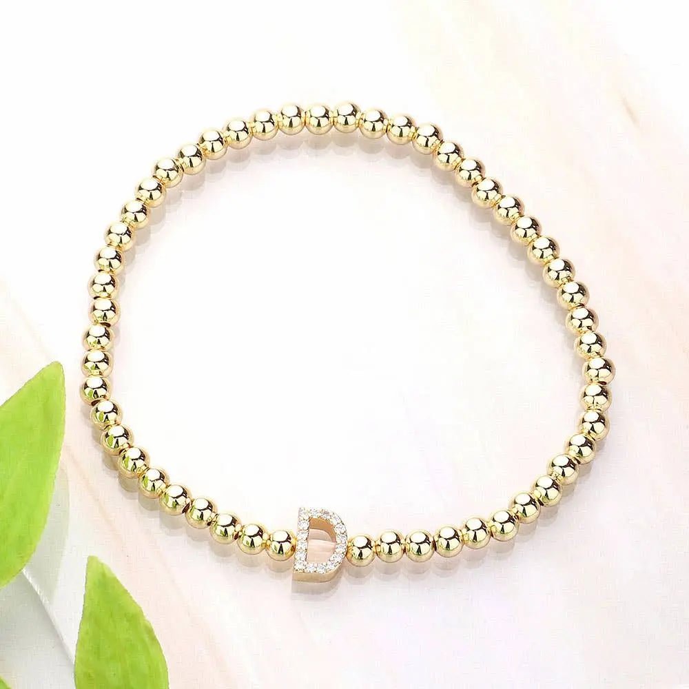SECRET BOX_ Monogram Initial Stretch Bracelet - LECCE