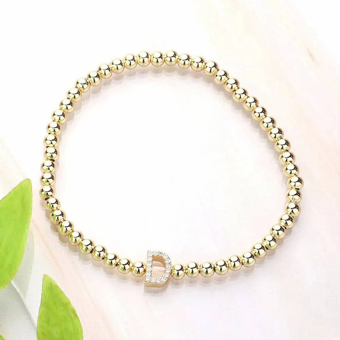 SECRET BOX_ Monogram Initial Stretch Bracelet - LECCE