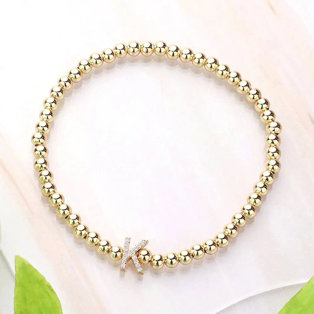 SECRET BOX_ Monogram Initial Stretch Bracelet - LECCE