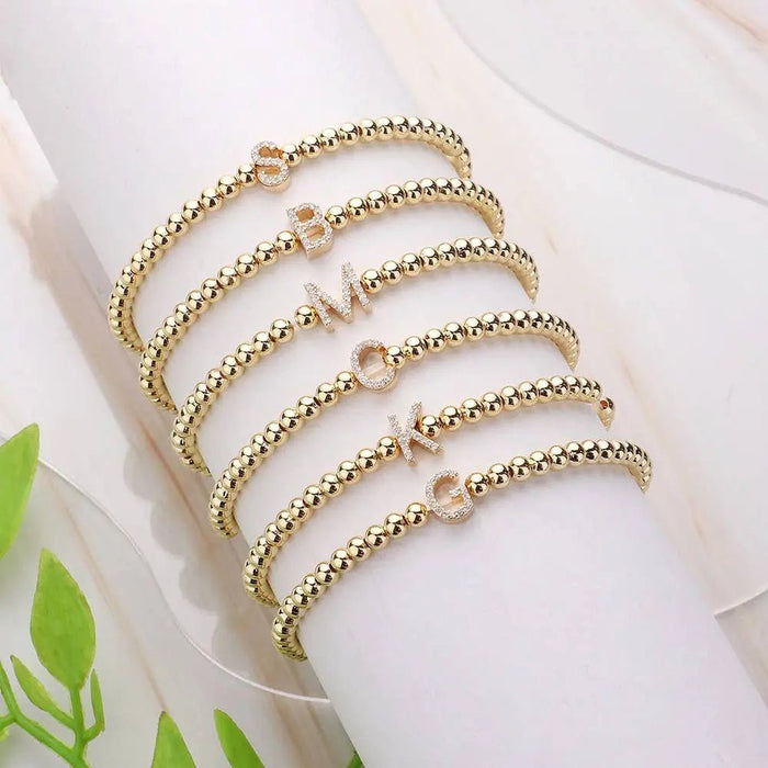 SECRET BOX_ Monogram Initial Stretch Bracelet - LECCE