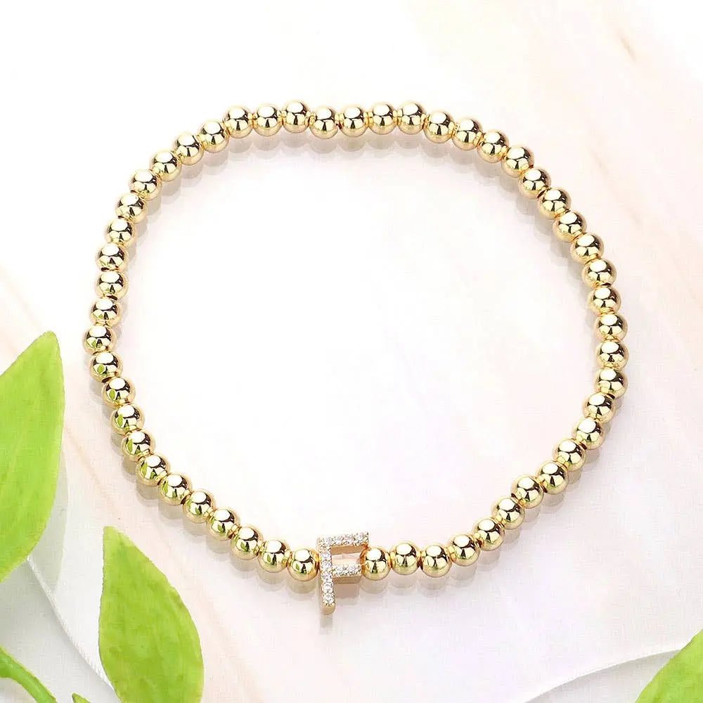 SECRET BOX_ Monogram Initial Stretch Bracelet - LECCE