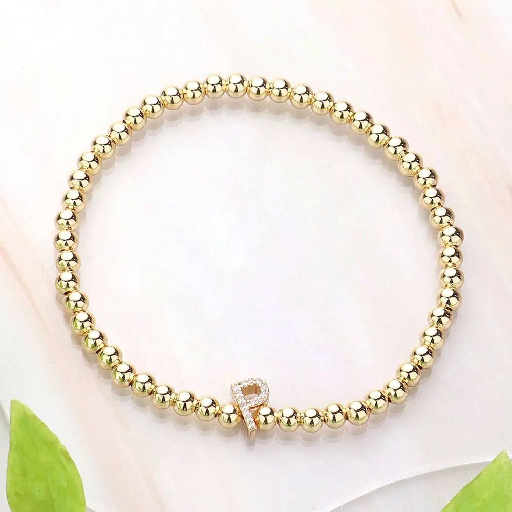 SECRET BOX_ Monogram Initial Stretch Bracelet - LECCE