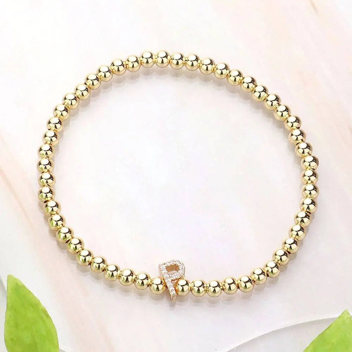 SECRET BOX_ Monogram Initial Stretch Bracelet - LECCE