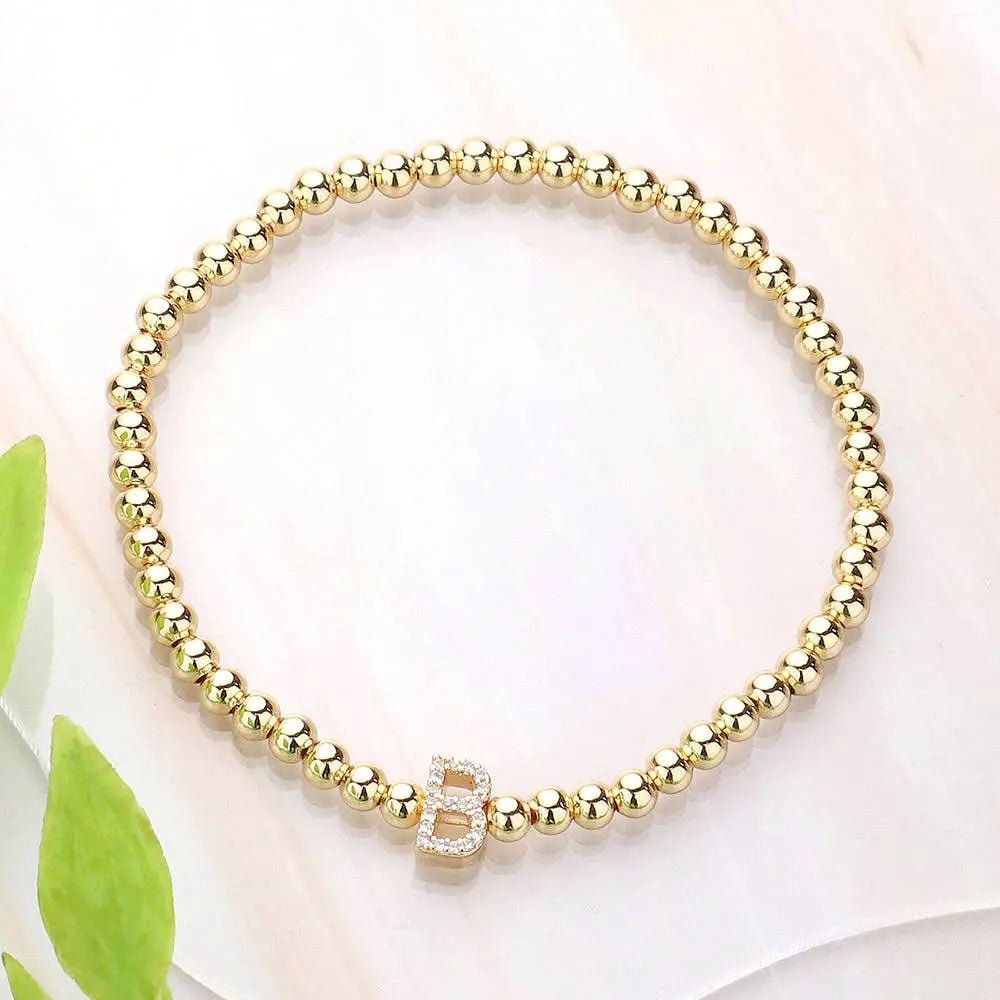 SECRET BOX_ Monogram Initial Stretch Bracelet - LECCE