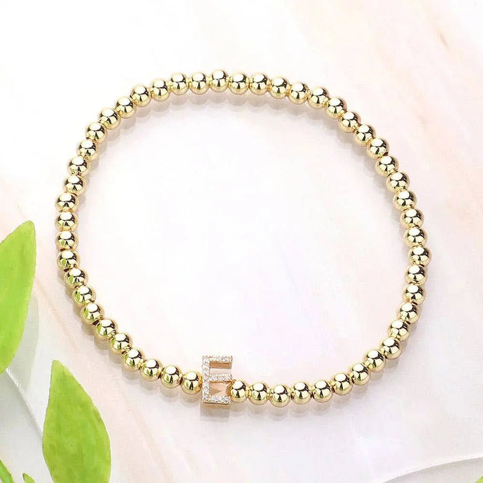 SECRET BOX_ Monogram Initial Stretch Bracelet - LECCE