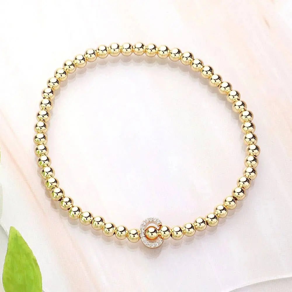 SECRET BOX_ Monogram Initial Stretch Bracelet - LECCE