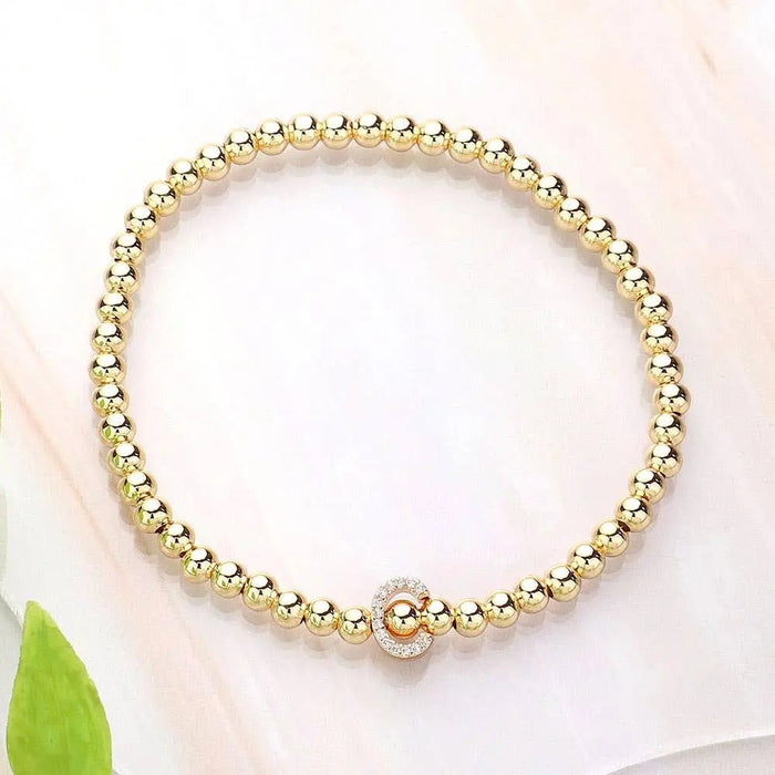 SECRET BOX_ Monogram Initial Stretch Bracelet - LECCE