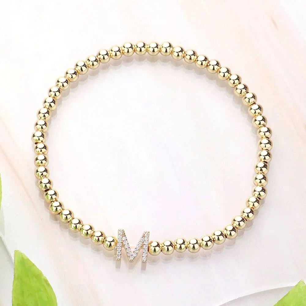 SECRET BOX_ Monogram Initial Stretch Bracelet - LECCE