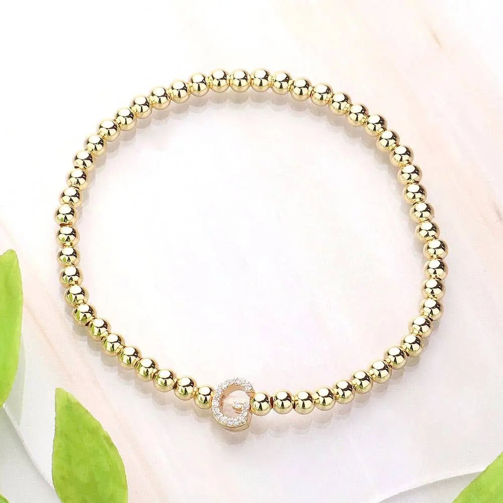 SECRET BOX_ Monogram Initial Stretch Bracelet - LECCE