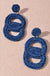 Seed Bead Double Circle Post Dangle Earrings - LECCE