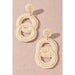 Seed Bead Double Circle Post Dangle Earrings - LECCE