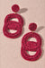 Seed Bead Double Circle Post Dangle Earrings - LECCE