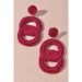 Seed Bead Double Circle Post Dangle Earrings - LECCE