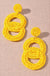 Seed Bead Double Circle Post Dangle Earrings - LECCE