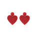 Seed Bead Heart Valentine's Day Post Earrings - LECCE