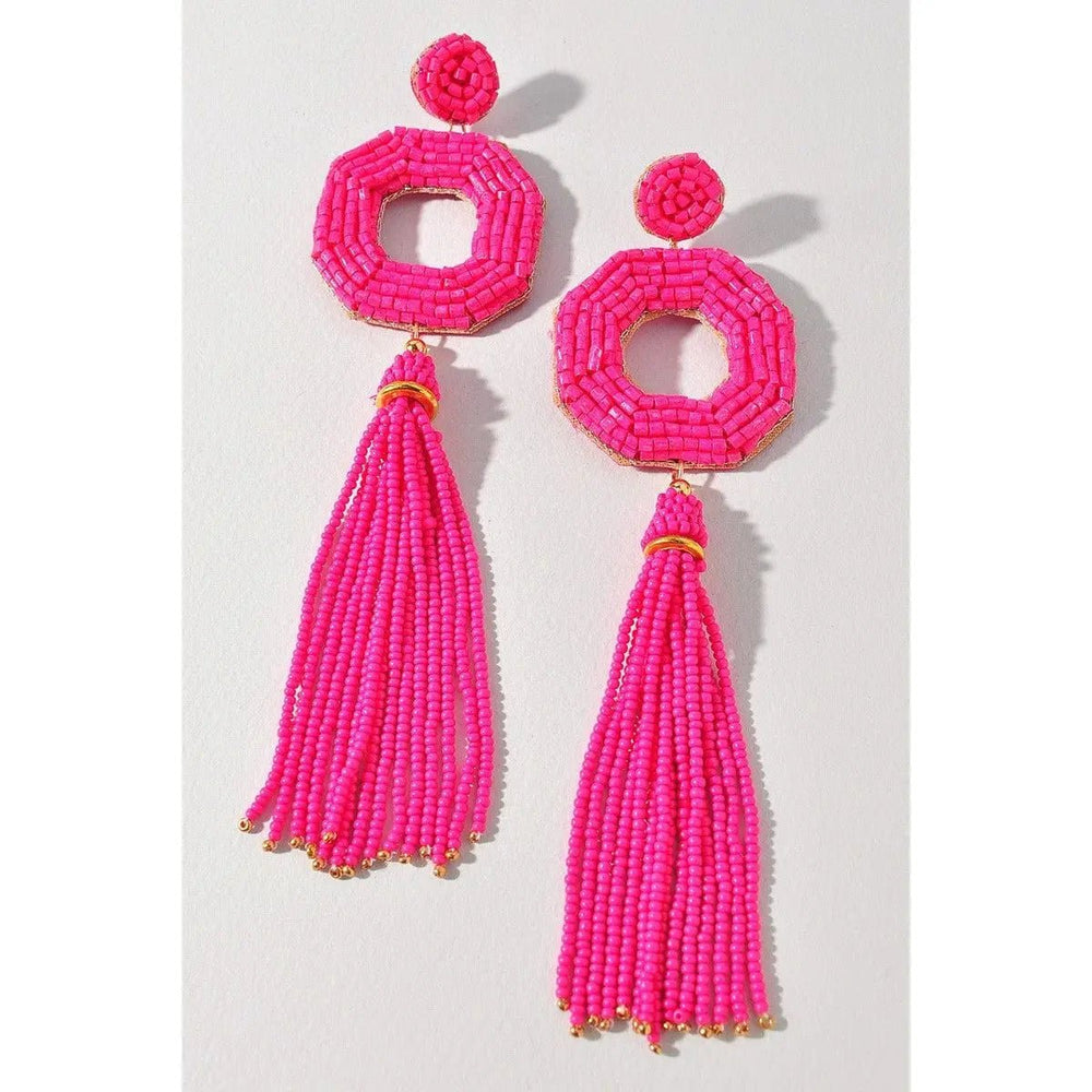 Seed Beaded Drop Earrings - LECCE