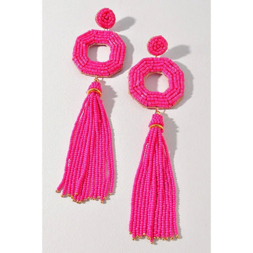 Seed Beaded Drop Earrings - LECCE
