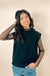 Sequins Sheer Mock Neck Long Sleeve Top - LECCE