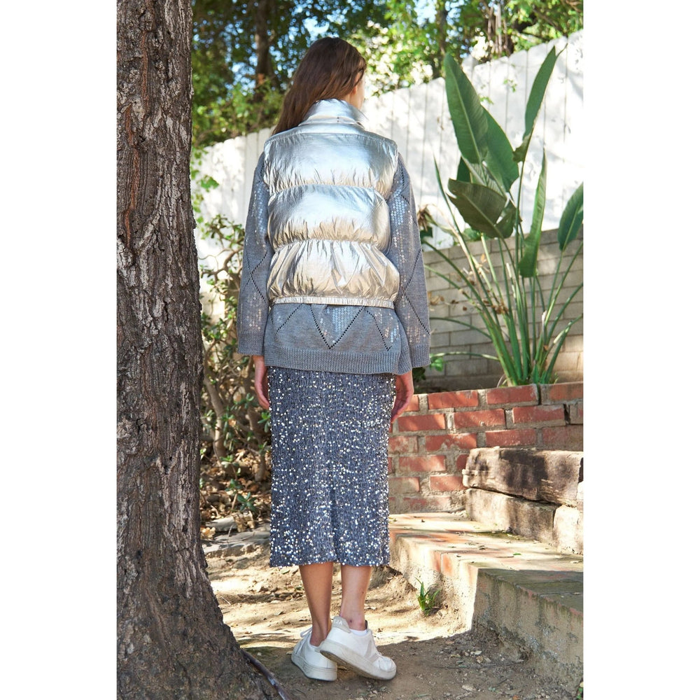 Shiny Metallic Puffer Vest - LECCE
