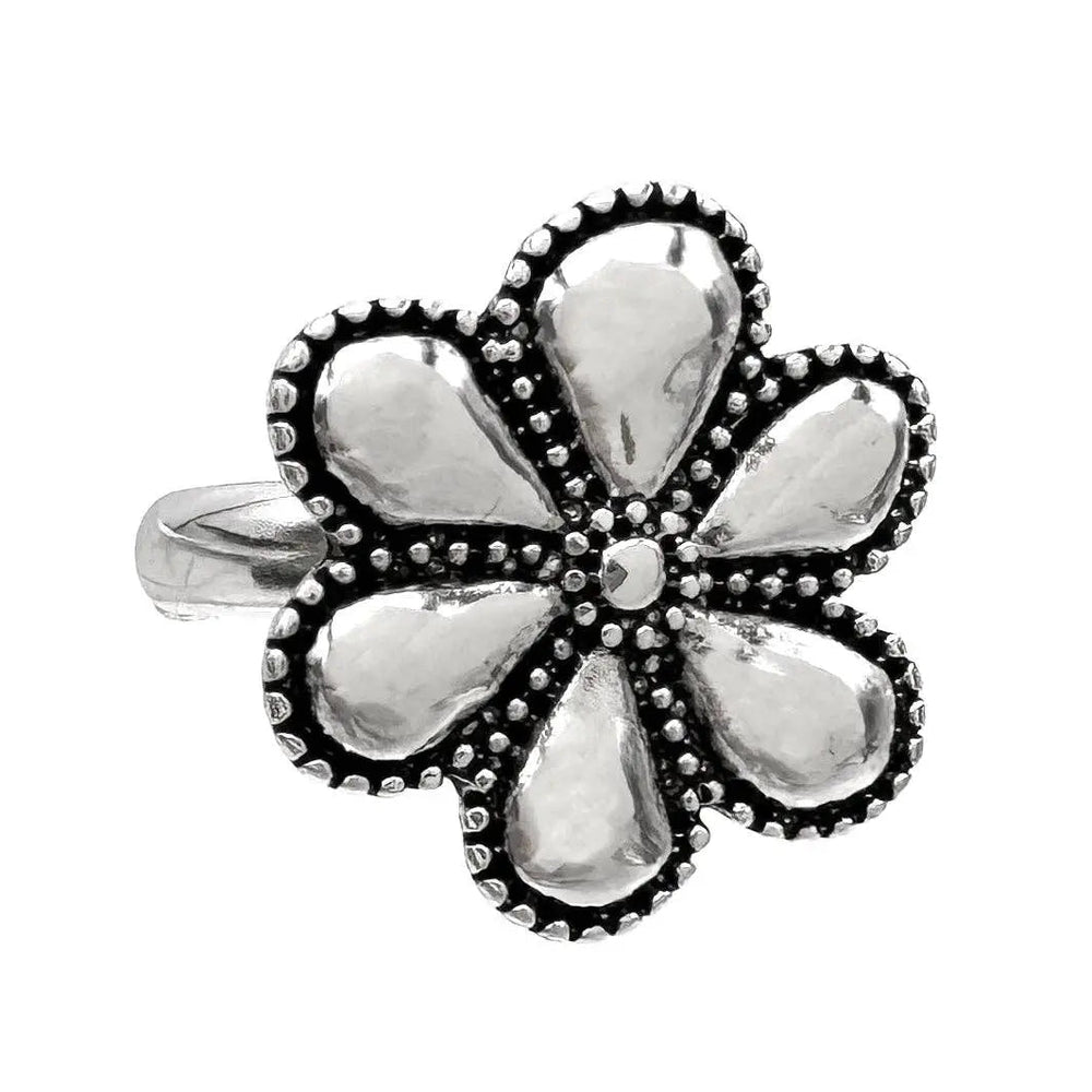 Silver Flower Ring - LECCE