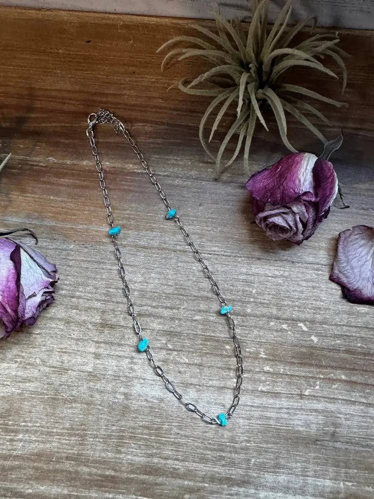 Sleeping Beauty Turquoise Choker Chain - LECCE