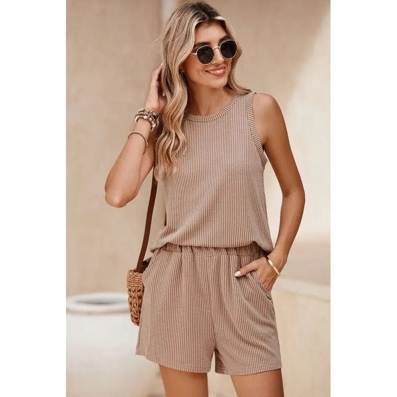 Sleeveless Top And Pocketed Shorts Set - LECCE