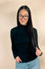 Slim Fit High Neck Long Sleeve Top - LECCE